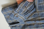 Arrow Blue Tan and White Plaid Button Down Shirt | XL
