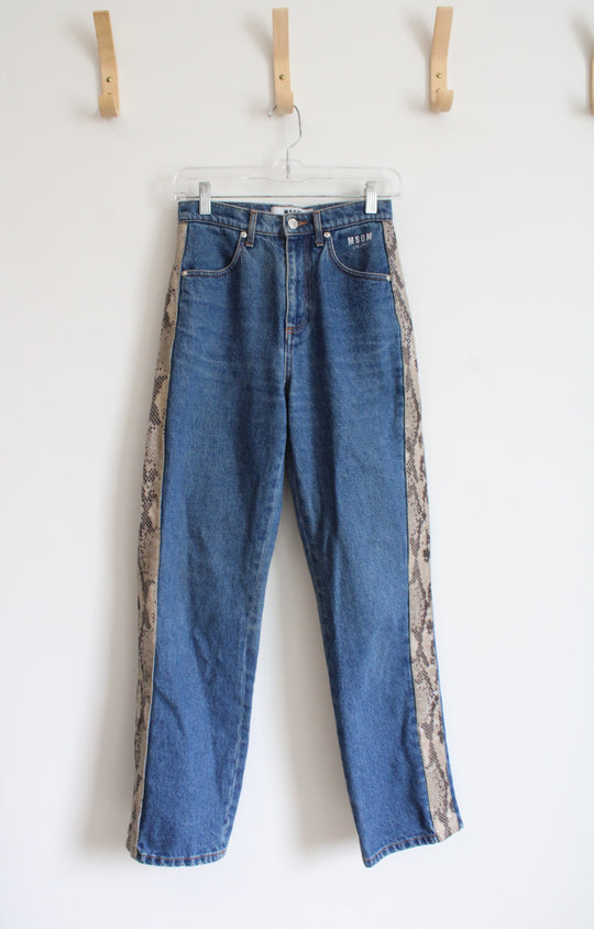 MSGM Faux Snake Skin Edged Jeans | 40 (XS)