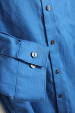 Kenneth Cole Reaction Royal Blue Cotton Lines LS Button Down Shirt | 16.5