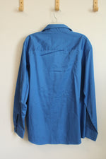Kenneth Cole Reaction Royal Blue Cotton Lines LS Button Down Shirt | 16.5