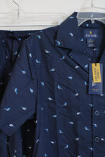 NEW Stafford Blue Bird Print Sleepwear Summer Pajama Set | S