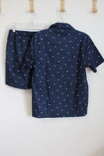 NEW Stafford Blue Bird Print Sleepwear Summer Pajama Set | S