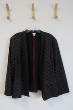 Dress Barn Gray and Maroon Plaid Polyester Blazer | 3XL