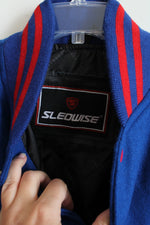 Sledwise Vintage Red & Blue Wool & Leather Varsity Jacket