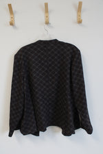 Dress Barn Gray and Maroon Plaid Polyester Blazer | 3XL