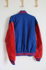 Sledwise Vintage Red & Blue Wool & Leather Varsity Jacket