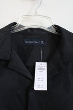 NEW Abercrombie & Fitch Black Floral Satin Button Down Shirt | XL