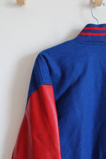Sledwise Vintage Red & Blue Wool & Leather Varsity Jacket