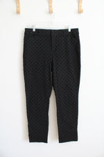 Old Navy High Rise Pixie Skinny Black Dotted Pants | 14