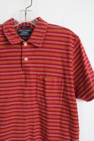 Abercrombie & Fitch Vintage Muscle Red Striped Polo Shirt | M