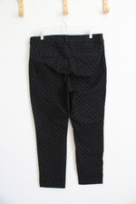 Old Navy High Rise Pixie Skinny Black Dotted Pants | 14