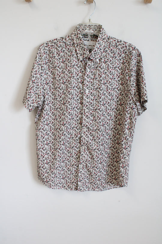 Denim & Flower Tech Comfort Wrinkle Free Floral Button Down Shirt | L