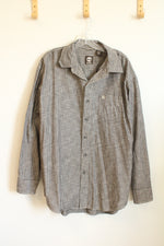 Timberland Cotton Gray and White Striped Button down Shirt | XL