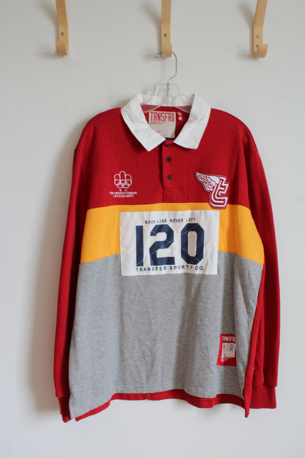 Trnsfr Sportif Red Yellow & Gray Rugby Shirt | L