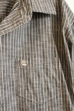 Timberland Cotton Gray and White Striped Button down Shirt | XL