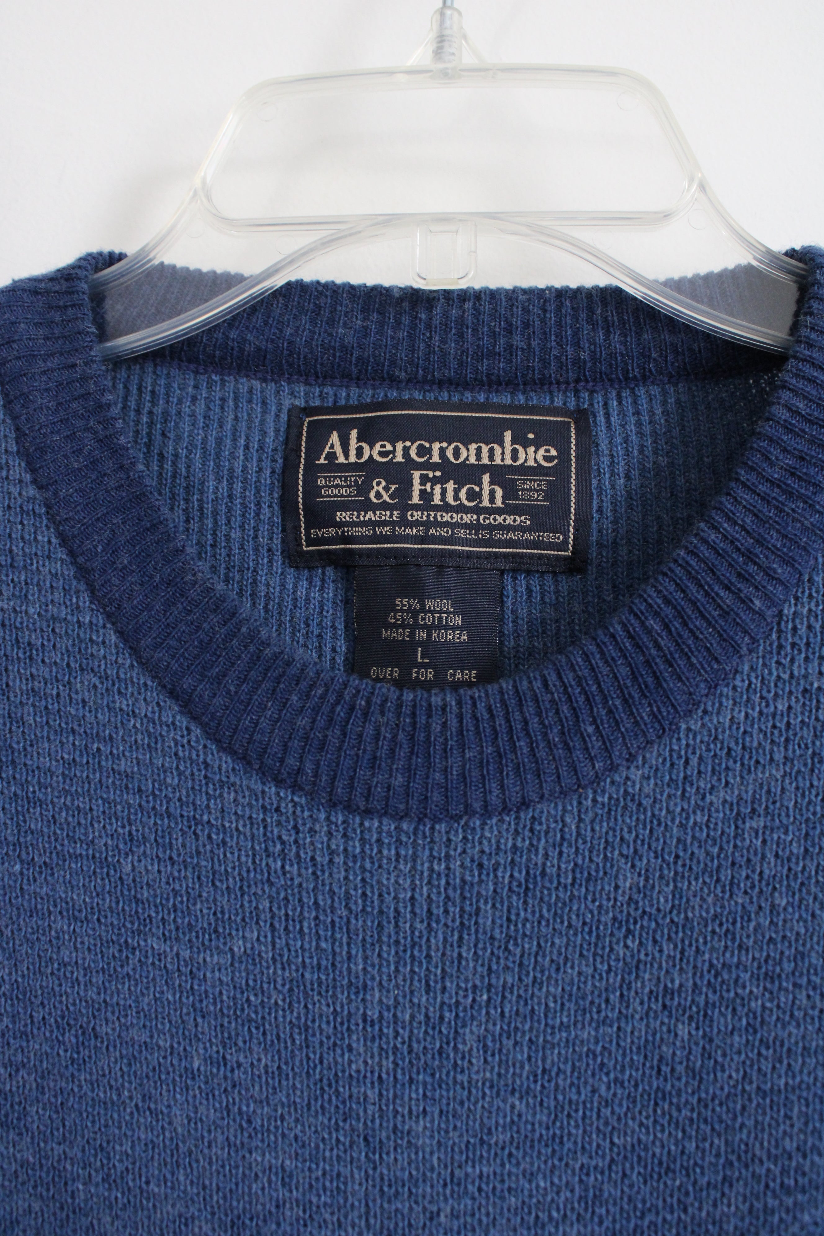 Abercrombie & Fitch Vintage Wool Blue Sweater | L