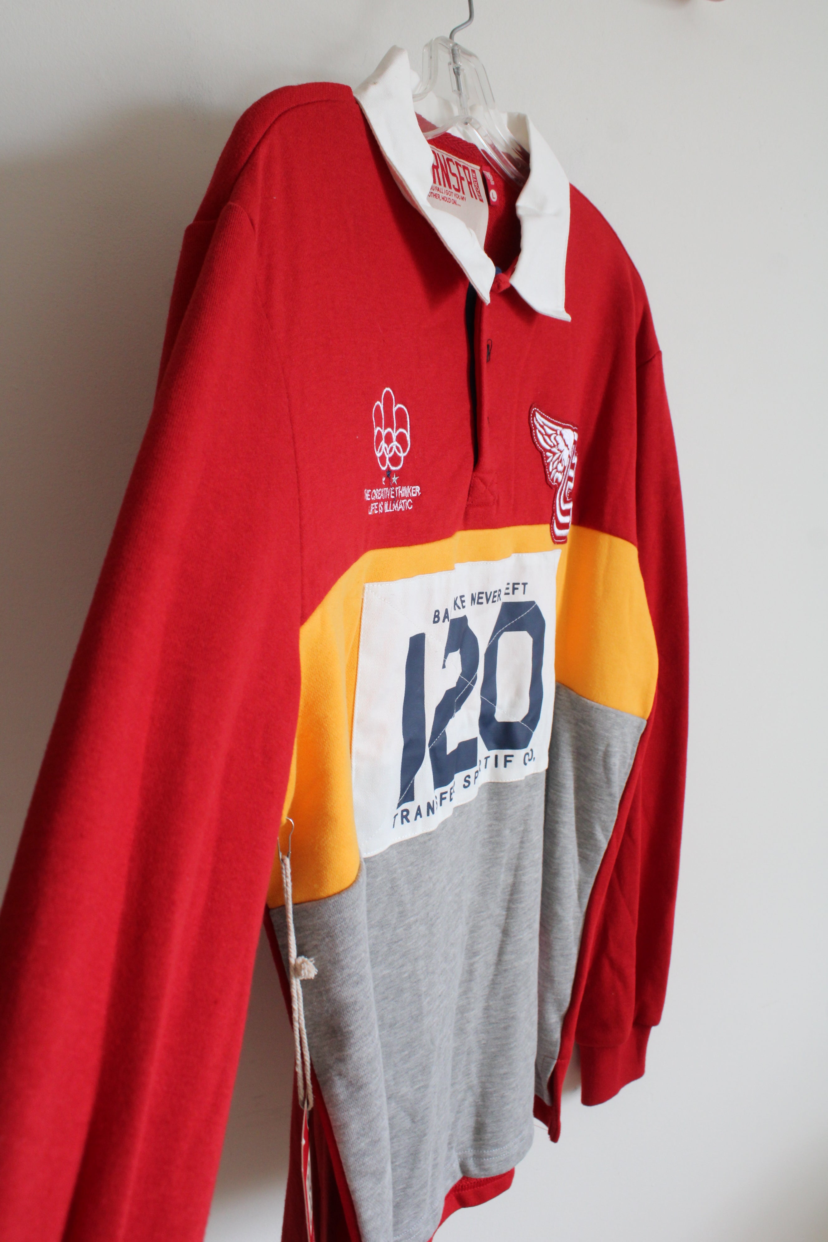 Trnsfr Sportif Red Yellow & Gray Rugby Shirt | L