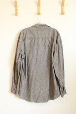 Timberland Cotton Gray and White Striped Button down Shirt | XL