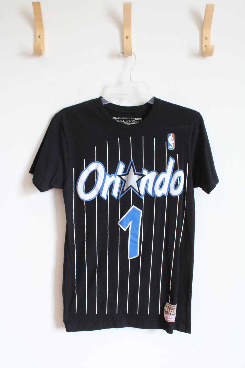 Mitchell & Ness Black Striped Orlando Magic #1 Hardaway Shirt | S