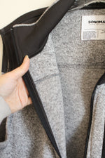 Sonoma Gray and Black Fleece lined Zip up Vest | L