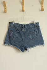 Shein Medium wash Distressed Denim Shorts | L