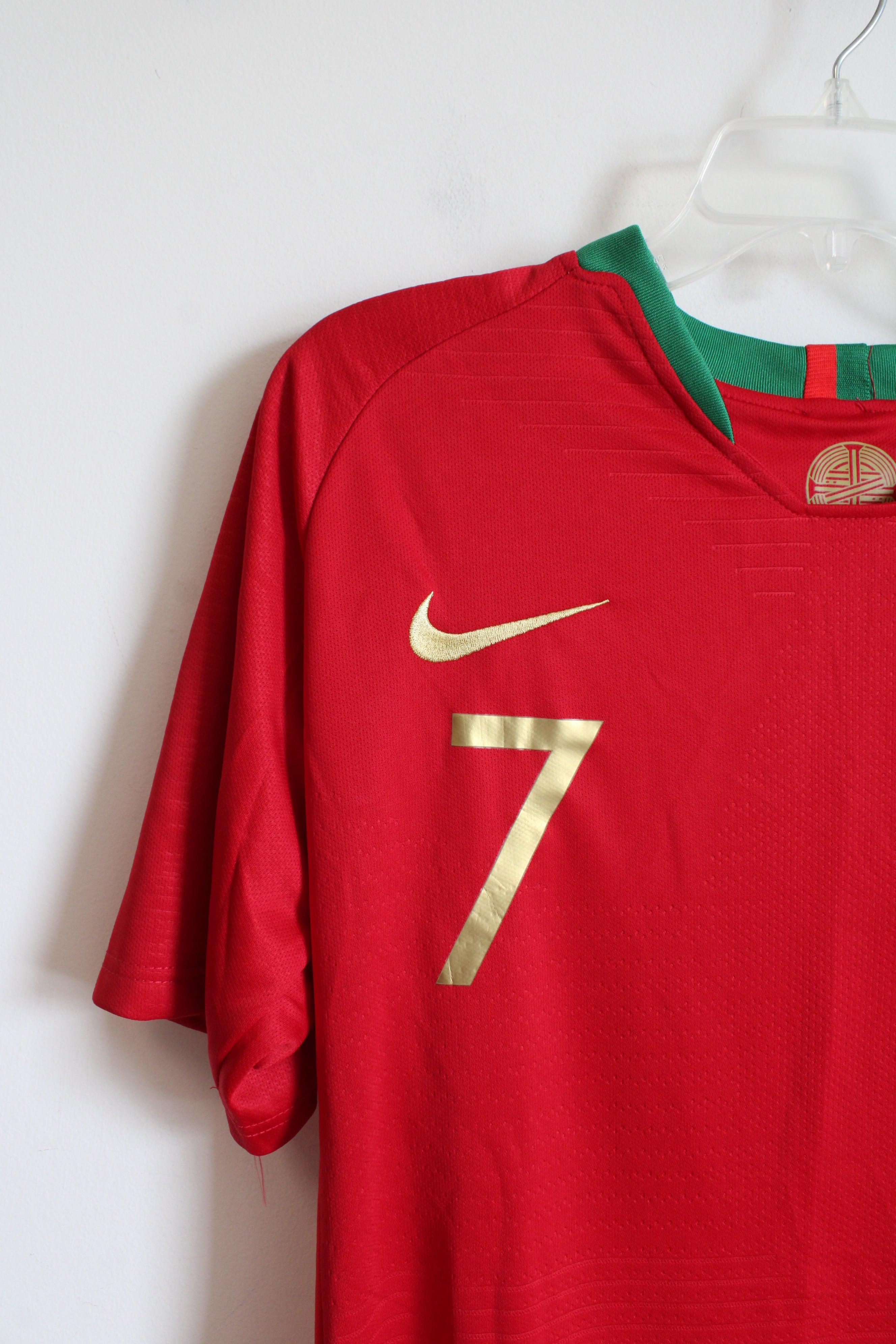 Nike 2018 #7 Ronaldo Portugal Home Soccer Jersey | L