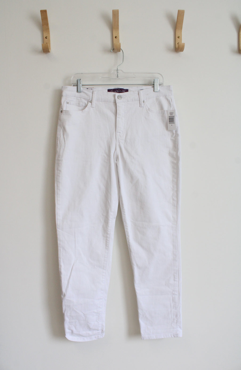 NEW Gloria Vanderbilt Mid-Rise White Boyfriend Jeans | 8