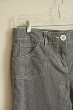 Style&Co. Striped Black and White Pinstripe Capris with Pockets | 10P