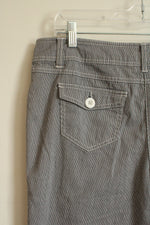 Style&Co. Striped Black and White Pinstripe Capris with Pockets | 10P