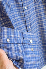 Casual Joe Royal Blue and White Plaid Button down Flannel Shirt | XXL