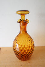 Mid-Century Amber Glass Pilgrim Decanter