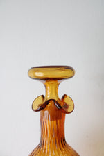 Mid-Century Amber Glass Pilgrim Decanter