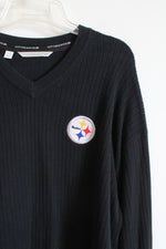 Cutter & Buck Black Ribbed Pittsburgh Steelers Sweater | XL