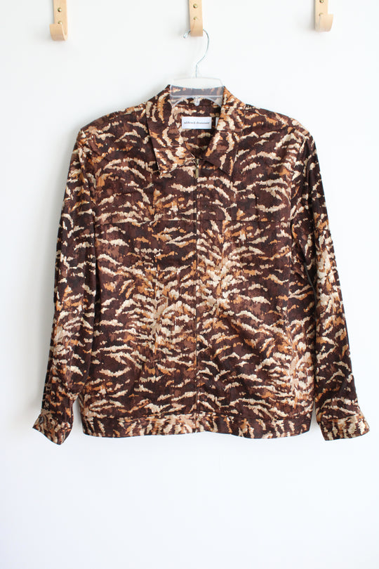 Alfred Dunner Brown Patterned Jacket | 14