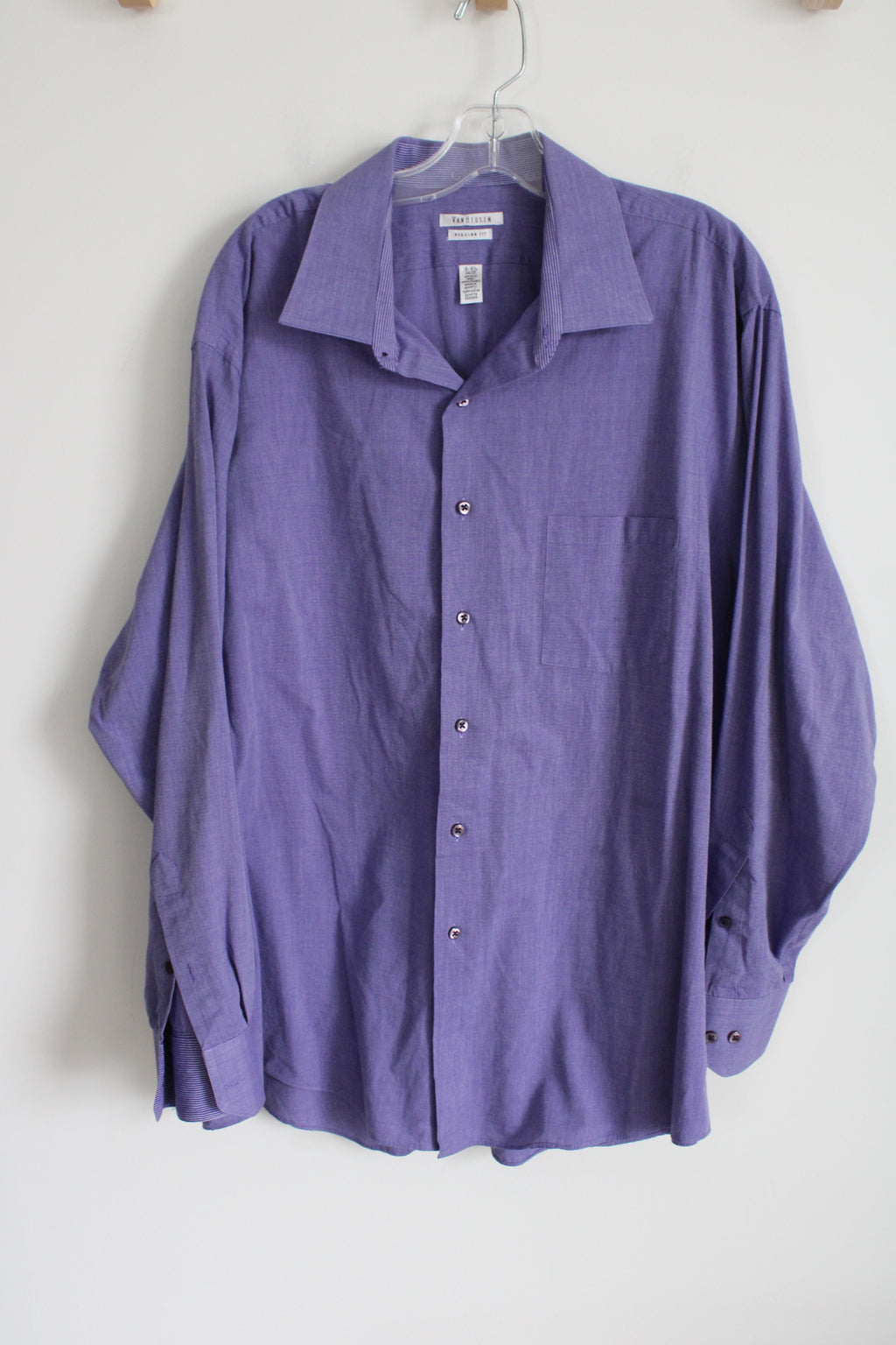 Van Heusen Regular Fit Blue Button Down Shirt | 18-18 1/2 34/35