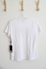 NEW DKNY White Sequined Shirt | M