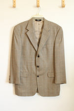 Jos A Bank Brown Silk Wool and Cashmere Blend Herringbone Jacket | 39