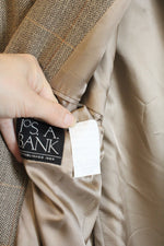 Jos A Bank Brown Silk Wool and Cashmere Blend Herringbone Jacket | 39