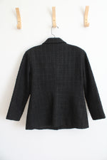 Steve Madden Eponine Tweed Black Blazer | M