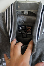 NEW Cooperstown Collection G-III Sports New York Yankees World Series Champion 1927 Gray & White Leather & Wool Varsity Jacket | XL