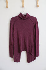 We The Free Purple Split Back Turtleneck Top | XS