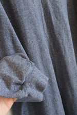 U & U Heathered Blue Crewneck LS Cotton Shirt | 3XL