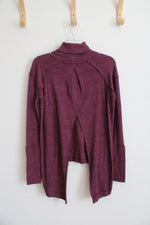 We The Free Purple Split Back Turtleneck Top | XS