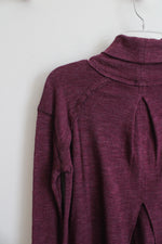 We The Free Purple Split Back Turtleneck Top | XS