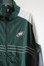 NFL Team Apparel Philadelphia Eagles Green White & Gray Windbreaker Jacket | XXL