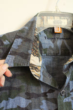 Taylor Vintage Cotton Denim Camo Button-down Shirt | M