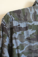 Taylor Vintage Cotton Denim Camo Button-down Shirt | M