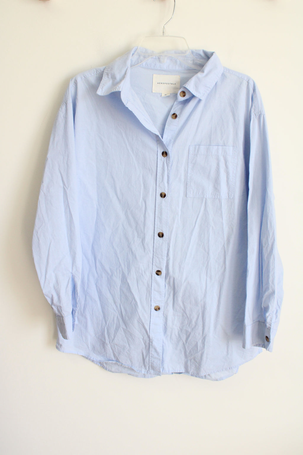 Aeropostale Light Blue Button Down Oversized Shirt | XS