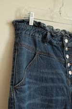 Wild Fable Medium wash Button Front Denim Shorts with Top Ruffle | 16