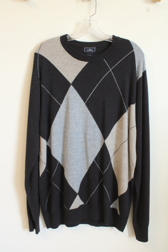 Docker's Blue and Gray Argyle Style Sweater | XL-T